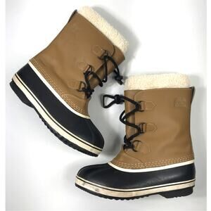 Sorel Men's Caribou Winter Snow Boots Waterproof Brown US 6 EU38 Faux Fur Lining